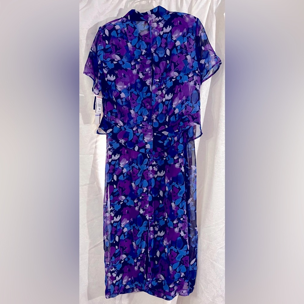 NWT  R & K Dress with sheer blouse size 18 $70 - Picture 2 of 12